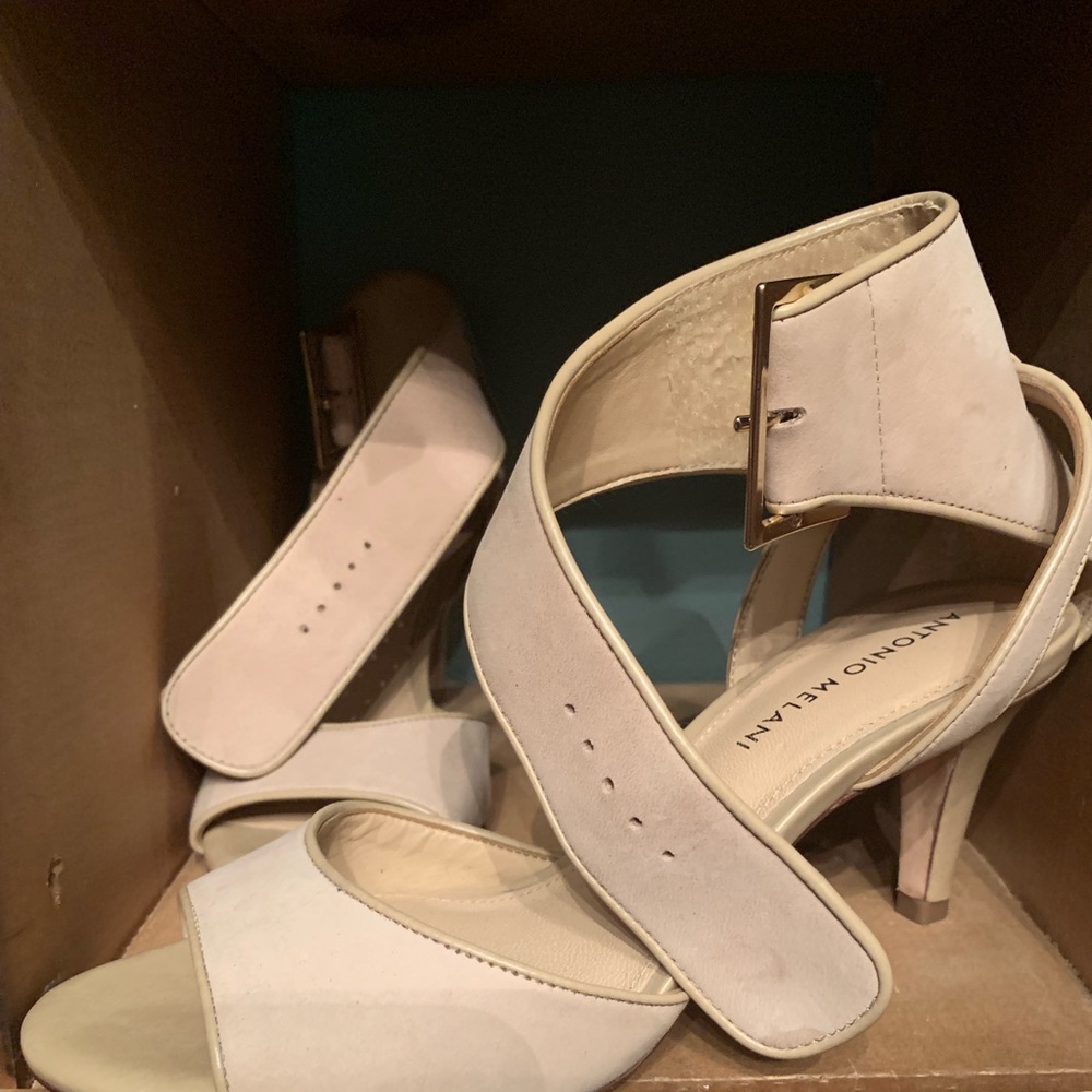 Ankle strap nude shoe